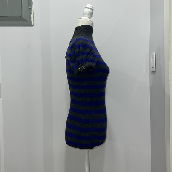 Short Sleeve Striped Turtleneck - Picture 3 of 4